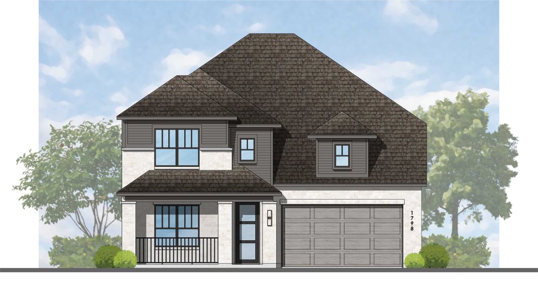 Representative rendering of the exterior for the Rodin Plan by Highland Homes (Image 5).