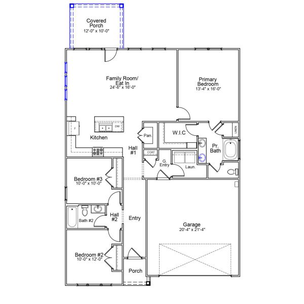 2D floor plan layout of this home in Ridgecrest at Midway, Anderson, SC (Image 2). 2D floor plan layout of this home in Ridgecrest at Midway, Anderson, SC (Image 2).