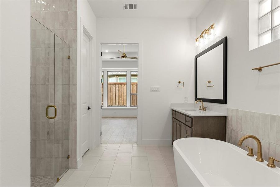 Furnished interior view inside a new home in Windsong Ranch – 61′, Prosper (Image 11). Furnished interior view inside a new home in Windsong Ranch – 61′, Prosper (Image 11).