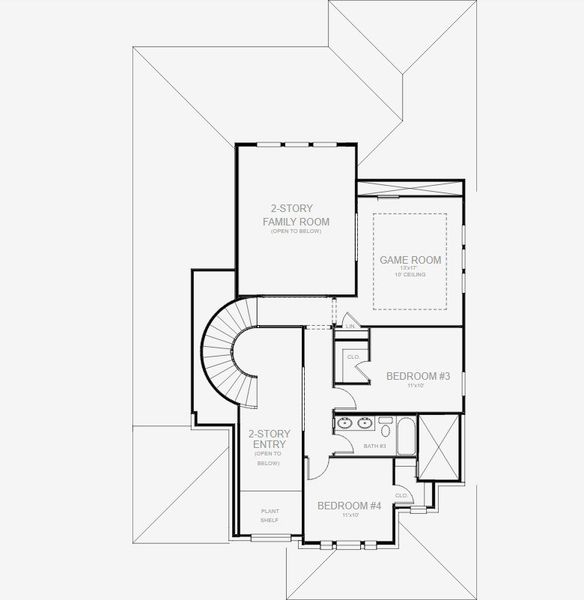 2D floor plan layout for the 2796W by Perry Homes in Bridgeland Central 50', Cypress, TX (Image 4). 2D floor plan layout for the 2796W by Perry Homes in Bridgeland Central 50', Cypress, TX (Image 4).