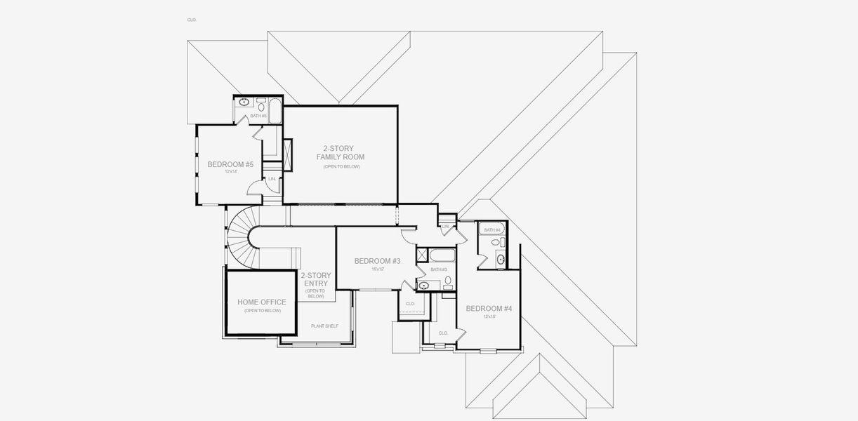 2D floor plan layout for the 4509A by Perry Homes in Bristol Valley, Rockwall, TX (Image 3).