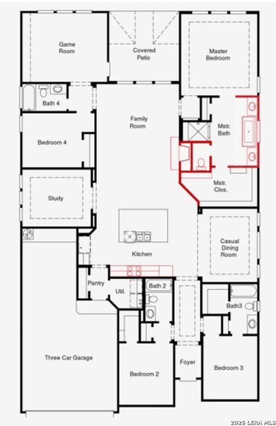 2D floor plan layout of this home in Buffalo Crossing, Cibolo, TX (Image 2). 2D floor plan layout of this home in Buffalo Crossing, Cibolo, TX (Image 2).
