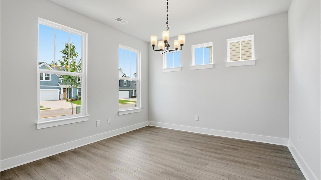Eye-catching dining space with modern lighting and superior design near Downtown Anderson