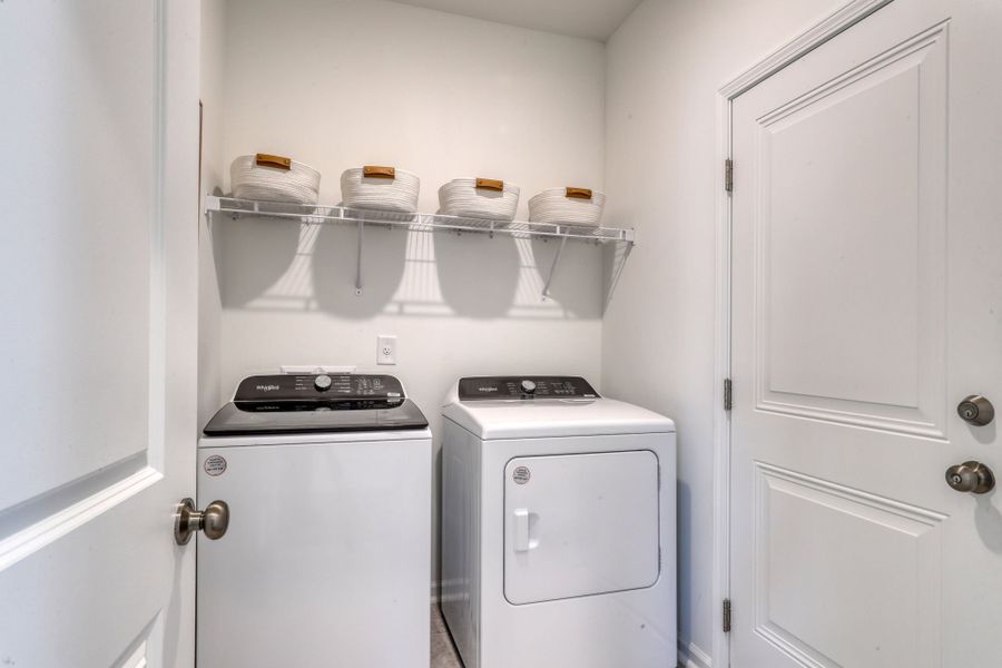 Easy Access Laundry Room. Model Home Representation.