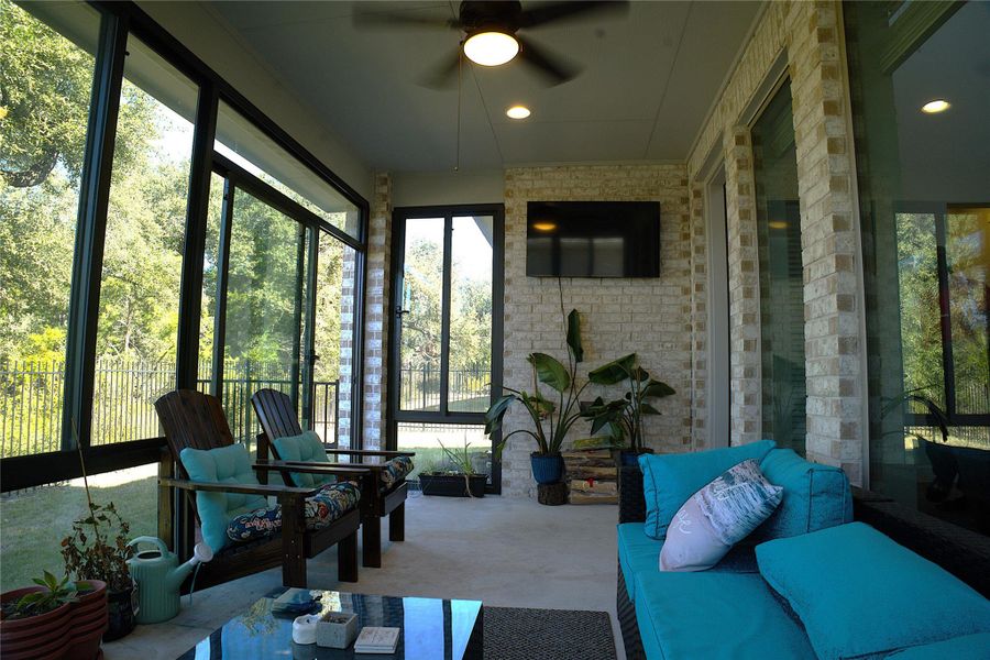 Sunroom with recessed lighting Sunroom with recessed lighting