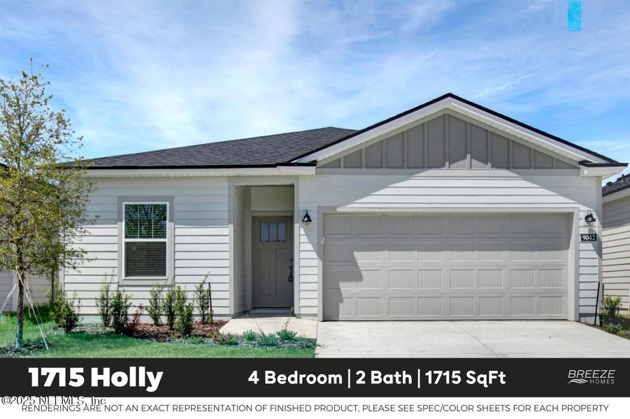 Front exterior of a new home in Kings Landing, Jacksonville, FL, highlighting curb appeal (Image 1). Front exterior of a new home in Kings Landing, Jacksonville, FL, highlighting curb appeal (Image 1).