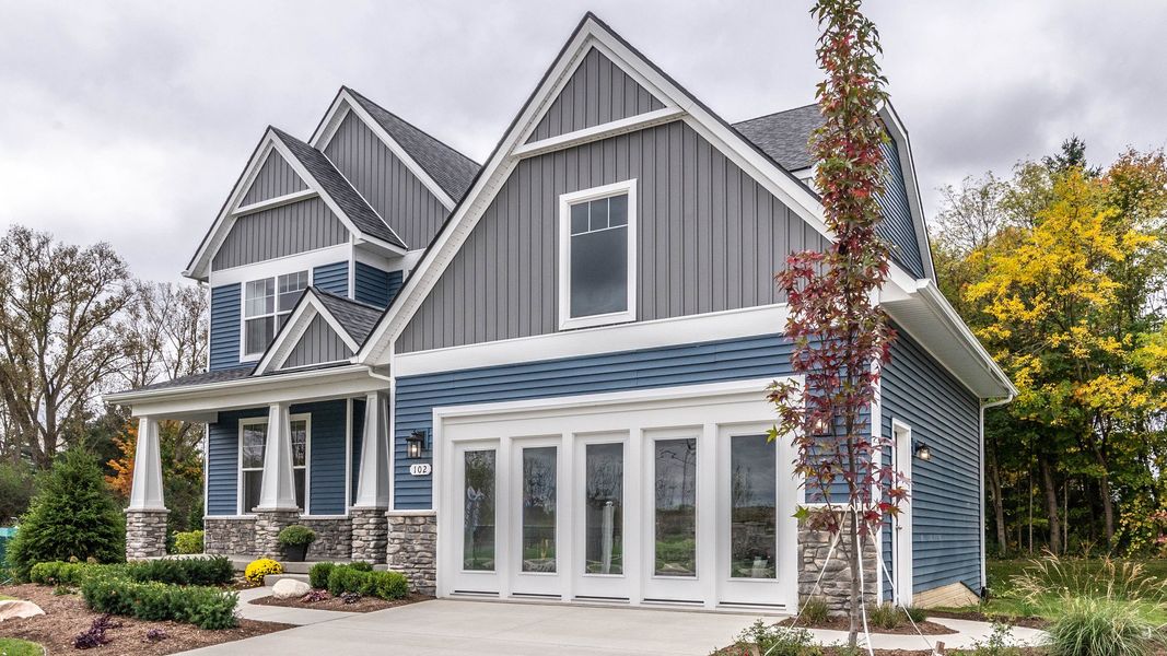Representative exterior photo of a completed home built from the The Yorkshire by Norfolk Homes in Coronado Estates, Jackson, MI (Image 27).