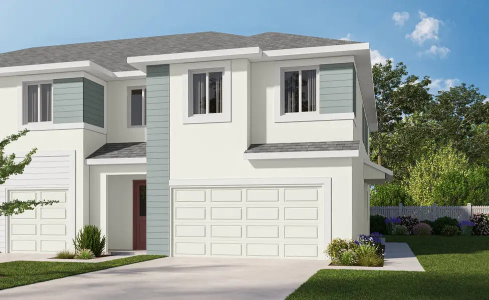 Representative exterior photo of a completed home built from the The Carmine by Spire Homes in River Oaks Townhomes, Riverview, FL (Image 5).