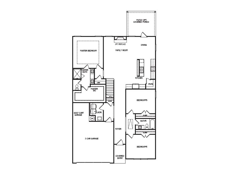 2D floor plan layout for the The Serenity by My Home Communities in Sutton’s Landing, Statham, GA (Image 3). 2D floor plan layout for the The Serenity by My Home Communities in Sutton’s Landing, Statham, GA (Image 3).