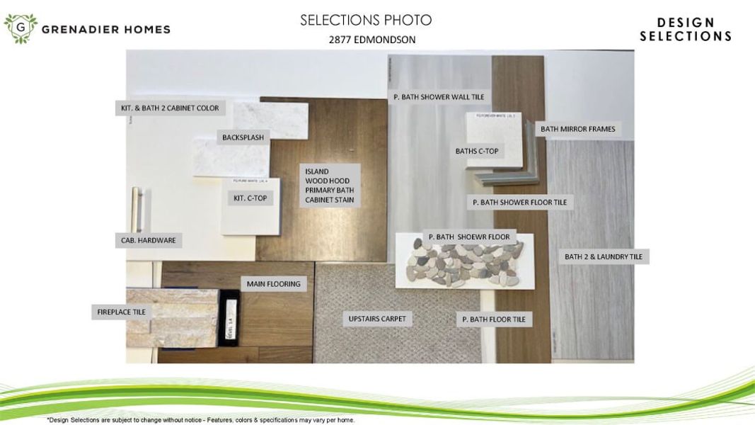 Sample of building materials used in homes in The Tribute, The Colony (Image 7).