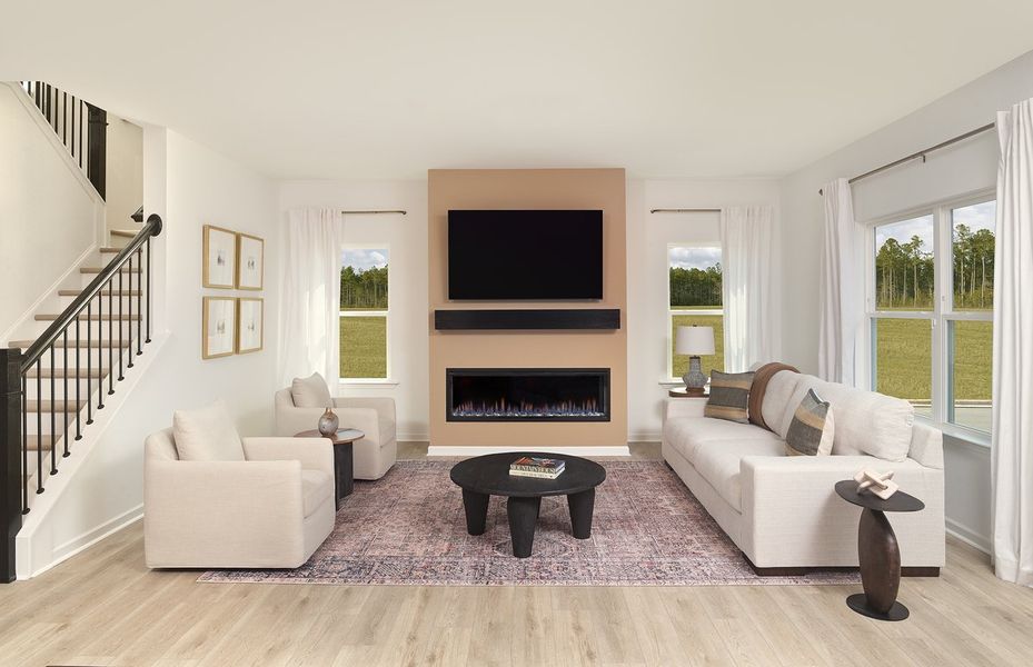 Representative furnished interior of a home built from the Macon by Ashton Woods in Rowland's Grant, Fuquay Varina (Image 7).