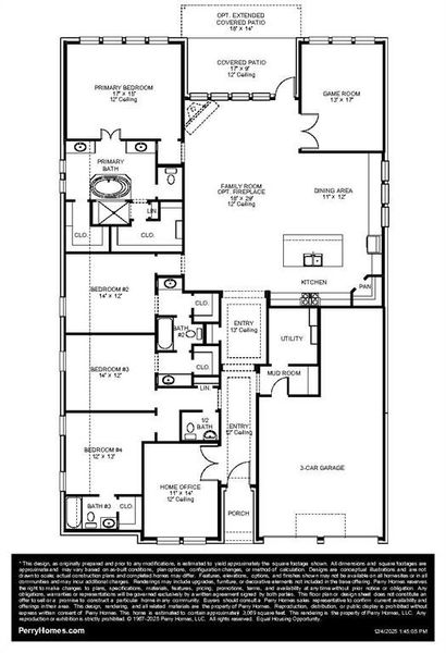2D floor plan layout of this home in Trinity Falls, McKinney, TX (Image 3).