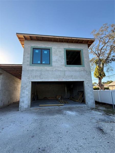 In-progress construction of a new home in , Sarasota, FL (Image 1).