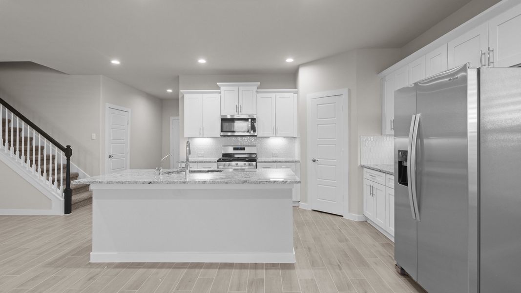 Representative furnished interior of a home built from the GLENWOOD by D.R. Horton in Northwest Passage, Midland (Image 5). Representative furnished interior of a home built from the GLENWOOD by D.R. Horton in Northwest Passage, Midland (Image 5).