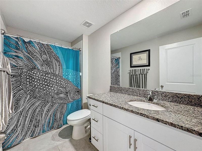 WHITE CABINETRY AND GRANITE COUNTERTOPS