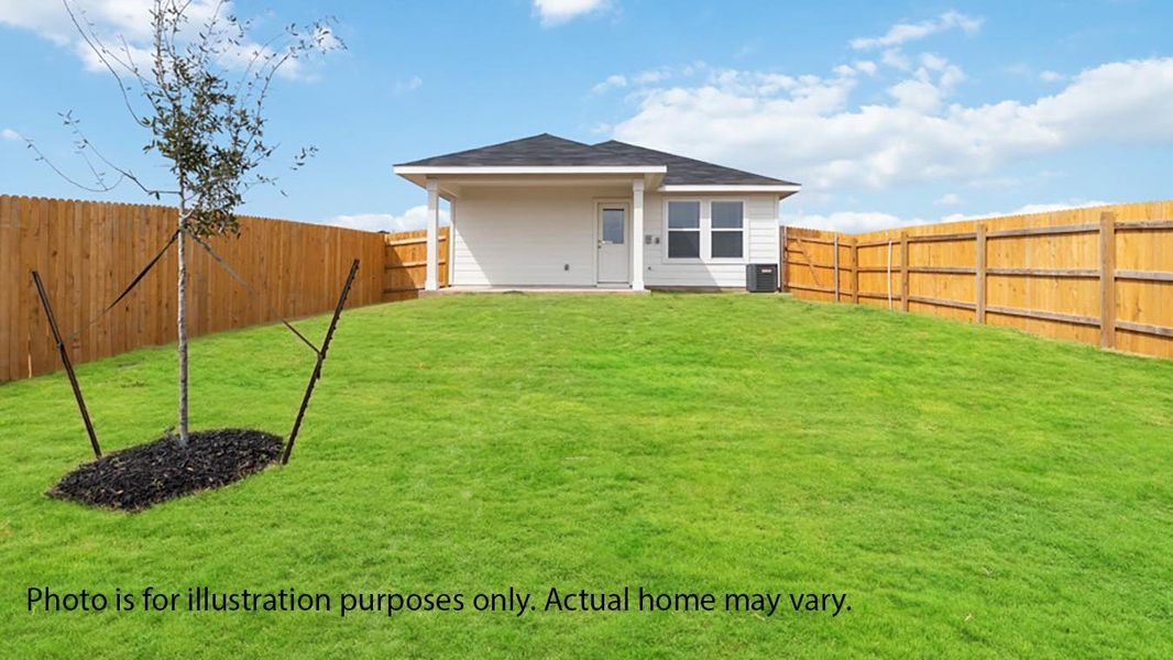 Exterior details and patio area of a home in Marigold, Kyle (Image 4). Exterior details and patio area of a home in Marigold, Kyle (Image 4).