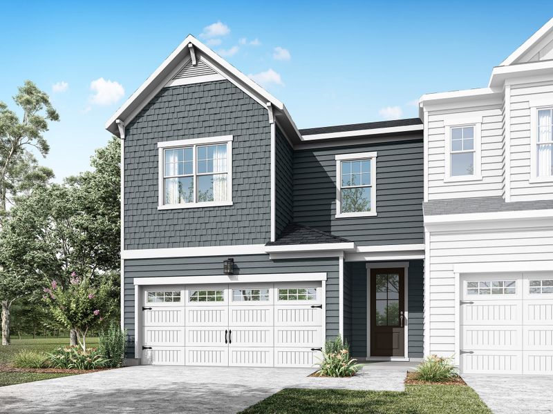 Representative exterior photo of a completed home built from the Ellis by Tri Pointe Homes in The Townes at Willow Park, Cary, NC (Image 20).