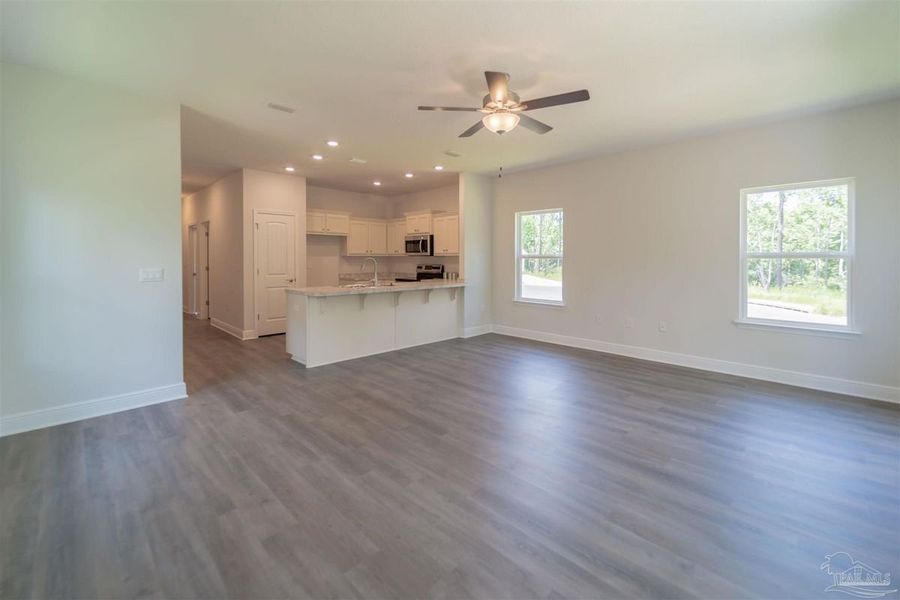 Representative unfurnished interior of a home built from the 1766 by Adams Homes in East Bay, Panama City (Image 13). Representative unfurnished interior of a home built from the 1766 by Adams Homes in East Bay, Panama City (Image 13).