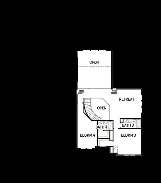 2D floor plan layout of this home in Northshore at Lakewood Village - Estate Series, Lakewood Village, TX (Image 3). 2D floor plan layout of this home in Northshore at Lakewood Village - Estate Series, Lakewood Village, TX (Image 3).