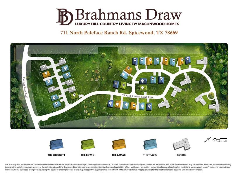 Property Site Plan. Illustrating the layout of the property, including individual lot placements and access roads