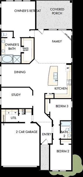 2D floor plan layout of this home in The Woodlands Hills - Reserve Collection, Willis, TX (Image 2).