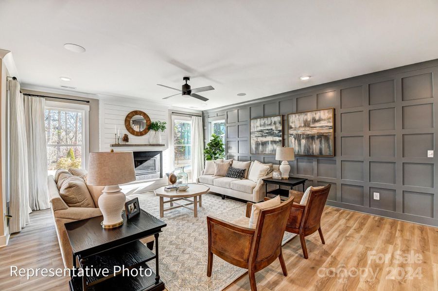 This home will feature a Full-Stone Wall Fireplace