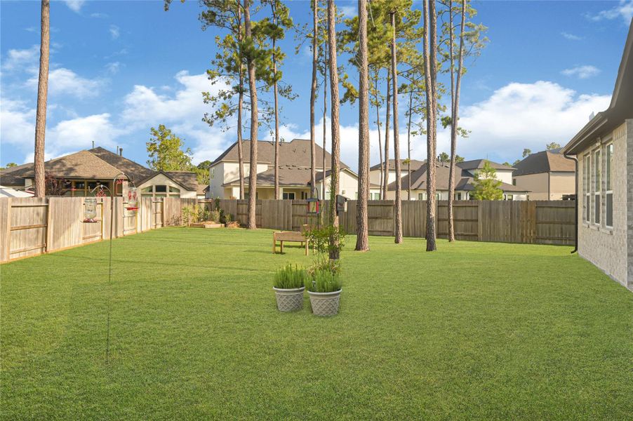 Exterior details and patio area of a home in Evergreen 40s, Conroe (Image 23). Exterior details and patio area of a home in Evergreen 40s, Conroe (Image 23).