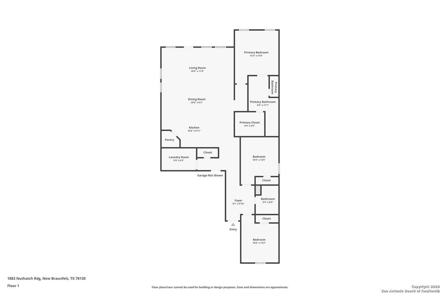 2D floor plan layout of this home in Voss Farms, New Braunfels, TX (Image 3).