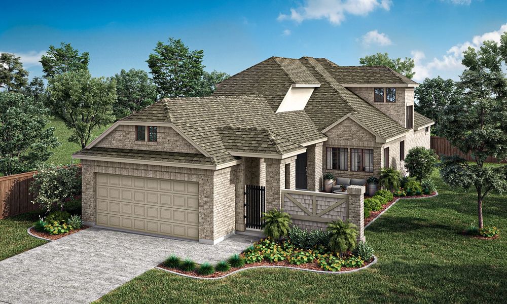 Representative exterior photo of a completed home built from the Trentino by Pacesetter Homes in Elevon, Lavon, TX (Image 19).
