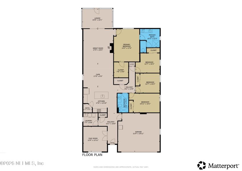 2D floor plan layout of this home in Stillwater | Active Adult 55+, St. Johns, FL (Image 5).