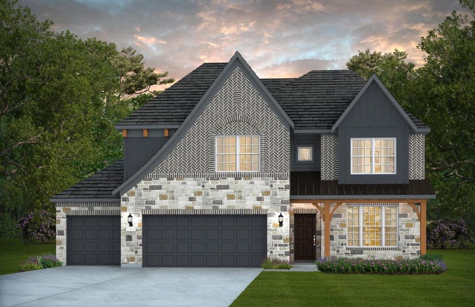 Representative exterior photo of a completed home built from the Caldwell - 3-Car Garage by Pulte Homes in Davis Ranch, San Antonio, TX (Image 2).
