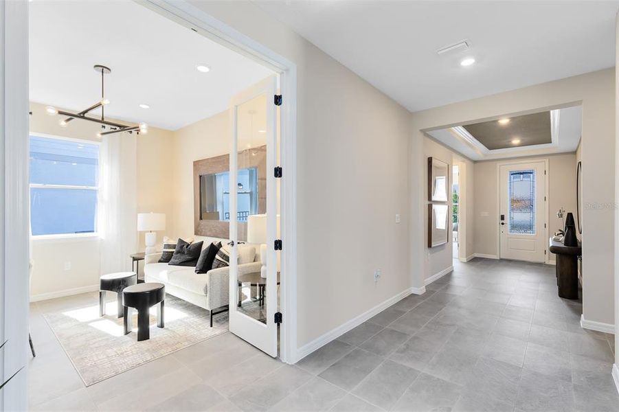 Model Home Design Only. Pictures and furnishings are for illustrative purposes only. Elevations, colors and options may vary. Furniture is for model home staging only.