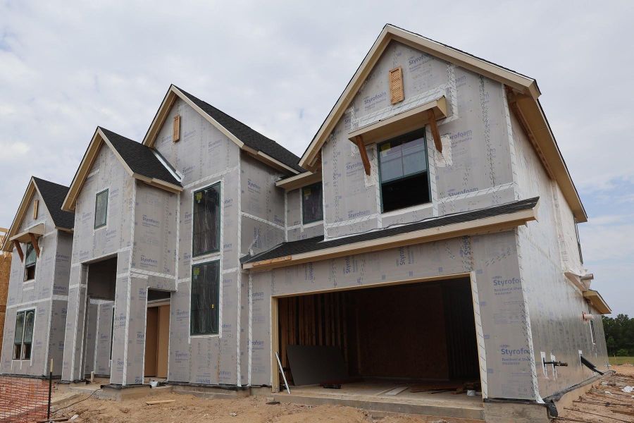 In-progress construction of a new home in Woodson’s Reserve, Spring, TX (Image 4).