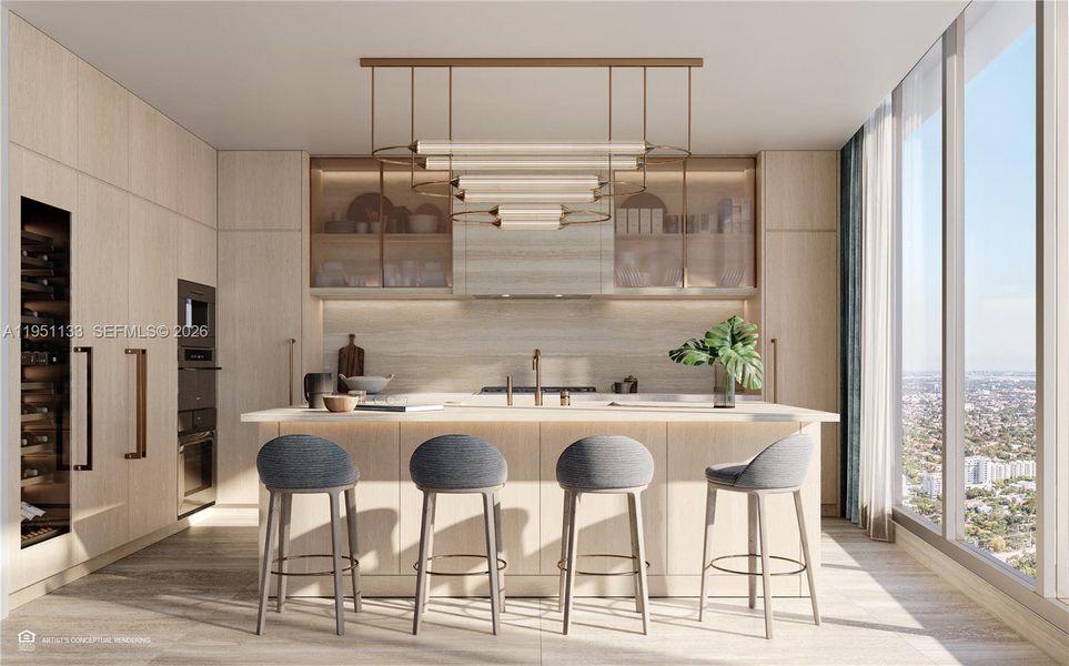 Furnished interior view inside a new home in , Miami (Image 8).