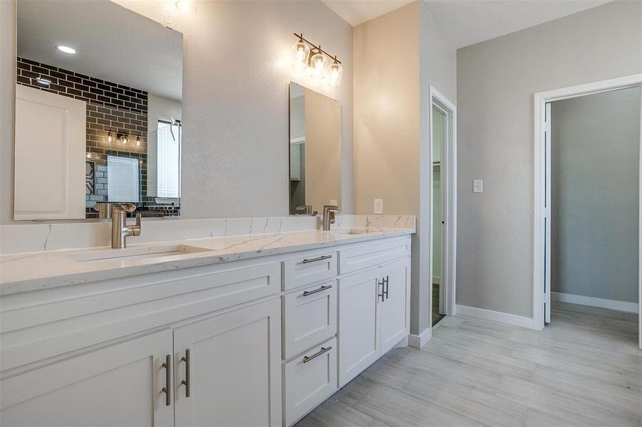 Bathroom featuring vanity