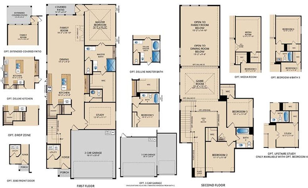 2D floor plan layout for the Fairmont by Pacesetter Homes in Elevon, Lavon, TX (Image 5). 2D floor plan layout for the Fairmont by Pacesetter Homes in Elevon, Lavon, TX (Image 5).