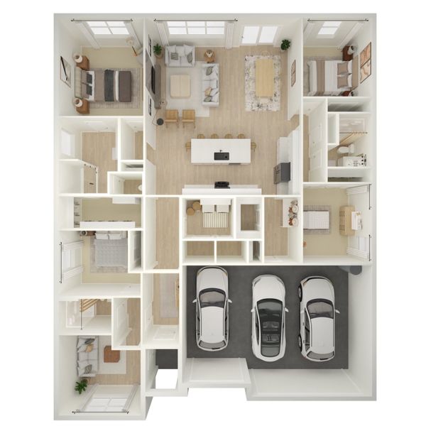 2D floor plan layout for the Aegean ESP by K. Hovnanian® Homes in Aspire at Palm Bay, Palm Bay, FL (Image 4).