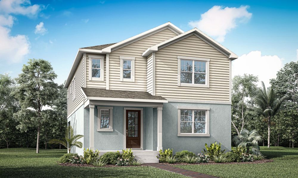 Representative exterior photo of a completed home built from the Windley by Mattamy Homes in Rainwood, Clermont, FL (Image 2). Representative exterior photo of a completed home built from the Windley by Mattamy Homes in Rainwood, Clermont, FL (Image 2).