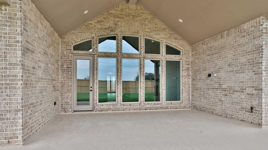 Exterior details and patio area of a home in Meridiana, Manvel (Image 3). Exterior details and patio area of a home in Meridiana, Manvel (Image 3).