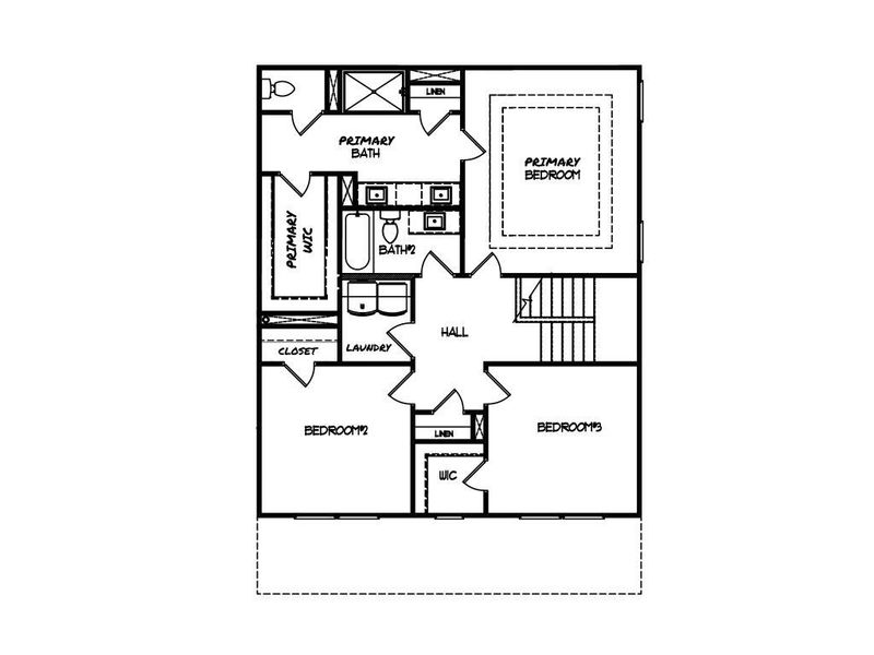 2D floor plan layout for the The Lakehurst by My Home Communities in Magnolia Ridge, Monroe, GA (Image 4).
