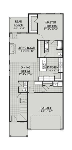 2D floor plan layout for the Thomasville II G by DSLD Homes in Mostyn Springs, Magnolia, TX (Image 2).