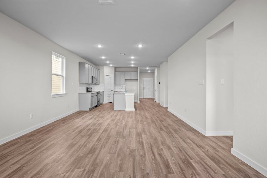 A large empty room. A large empty room.