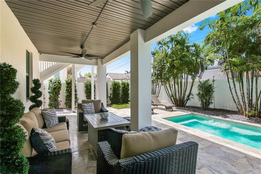 Exterior details and patio area of a home in , Belleair Beach (Image 28).