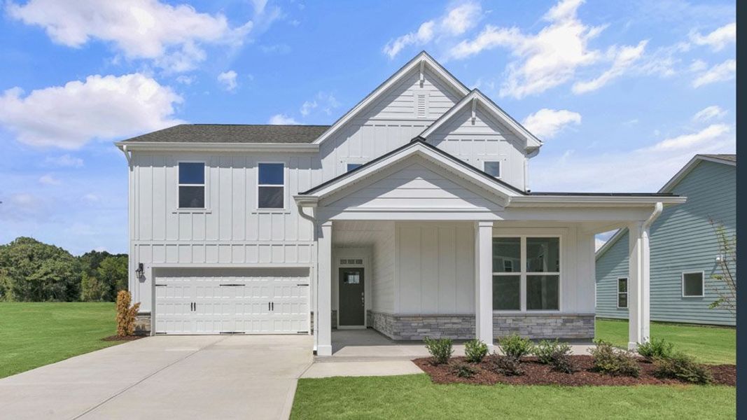 Representative exterior photo of a completed home built from the EDISTO by D.R. Horton in Eagle Creek, Fuquay Varina, NC (Image 17).