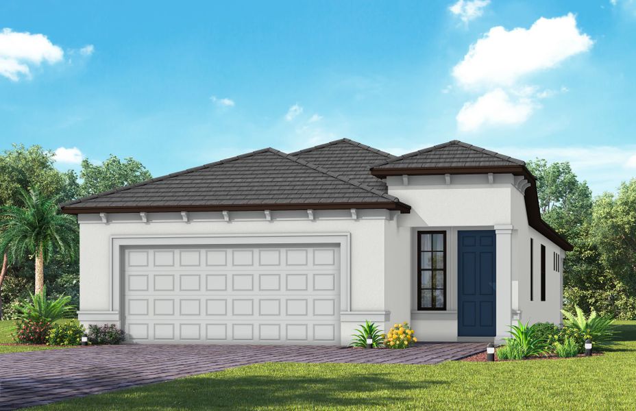 Representative exterior photo of a completed home built from the Hallmark by Del Webb in Del Webb Naples, Ave Maria, FL (Image 24). Representative exterior photo of a completed home built from the Hallmark by Del Webb in Del Webb Naples, Ave Maria, FL (Image 24).