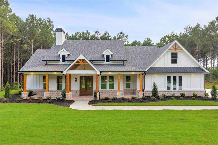 Front exterior of a new home in , Monroe, GA, highlighting curb appeal (Image 35).