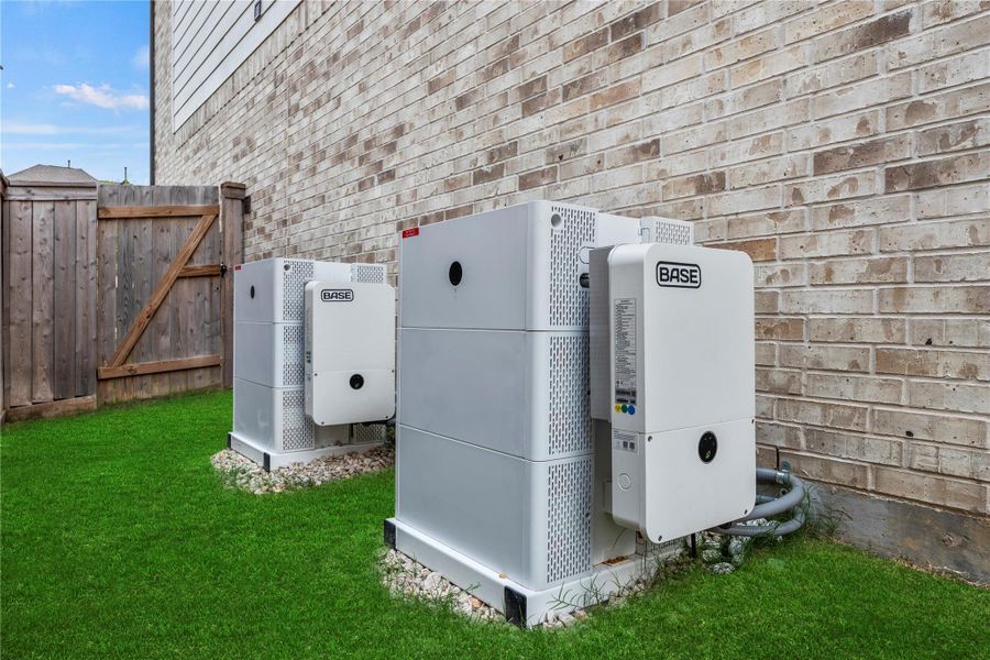 This home includes two Base Power battery storage systems (20-50 kWh each), offering 8-12 hours of backup power per battery during outages. Maintained by Base Power, a licensed Texas energy provider, the system ensures reliable electricity with a fixed monthly rate, no solar panels required, and seamless grid integration. This system can be removed if the buyer would prefer not to participate in the program and use another power provider.