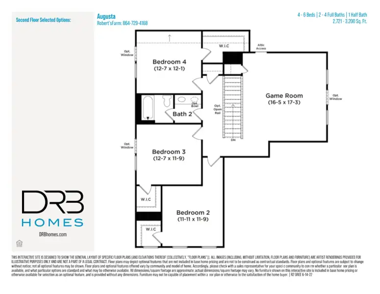 2D floor plan layout of this home in Robert's Farm, Greenville, SC (Image 5).