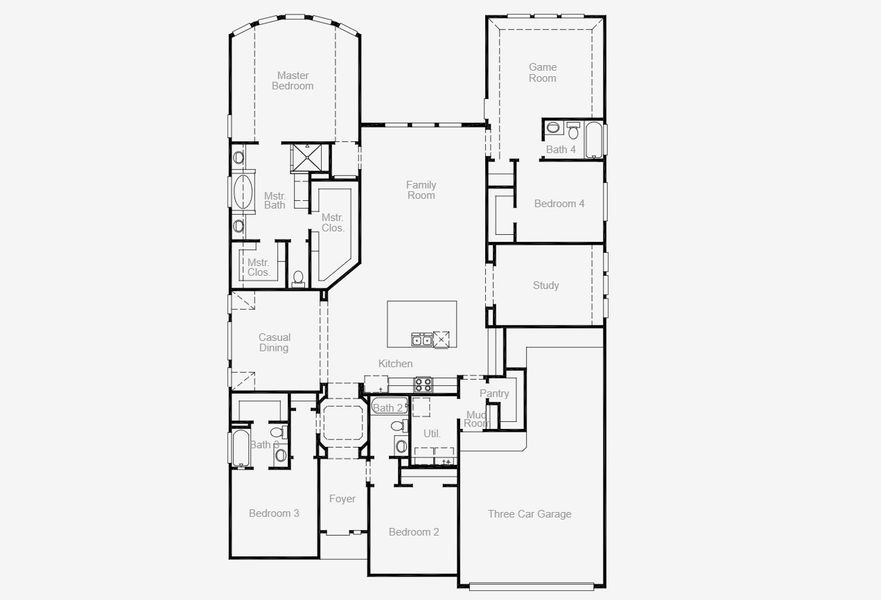 2D floor plan layout for the Lindsay (2832-HV-50) by Coventry Homes in Candela 60', Richmond, TX (Image 3).
