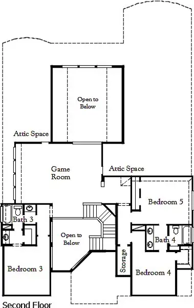 2D floor plan layout for the Kamay (4158-HM-50) by Coventry Homes in The Meadows at Imperial Oaks 60', Conroe, TX (Image 3).
